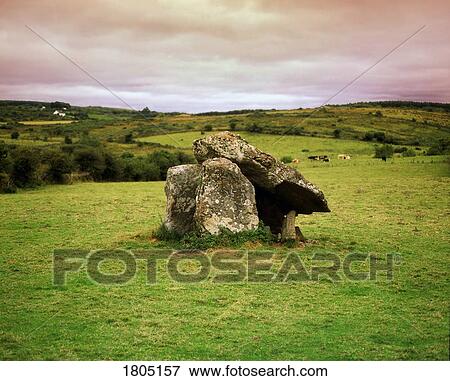 Stock Photo - Dolmens, Drumanone Dolmen, Boyle, Co Roscommon, Ireland. Fotosearch