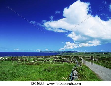 Stock Image - Donegal, Culdaff Bay, View Toward Glengad, Ireland. Fotosearch