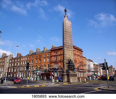 Dublin historic buildings, Parnell Monument, O'Connell Street, Ireland View Large Photo Image Stock Image - Dublin historic buildings, Parnell Monument, O'Connell Street, Ireland. Fotosearch