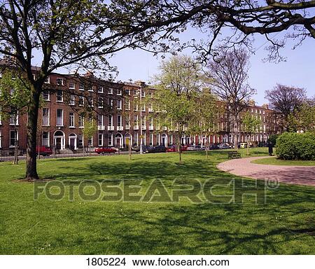 Dublin, Mountjoy Square And Terrace Of Georgian Houses View Large Photo Image Picture - Dublin, Mountjoy Square And Terrace Of Georgian Houses. Fotosearch