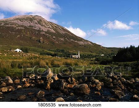 Dunlewy Church, Owenree River & Mount Errigal, Co Donegal, Ireland View Large Photo Image Stock Photography - Dunlewy Church, Owenree River & Mount Errigal, Co Donegal, Ireland. Fotosearch