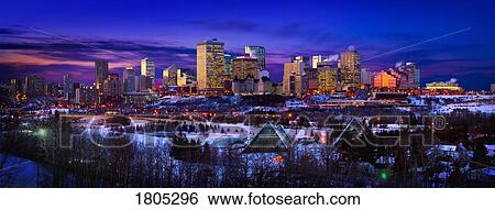 Edmonton winter skyline View Large Photo Image Stock Photograph - Edmonton winter skyline . Fotosearch