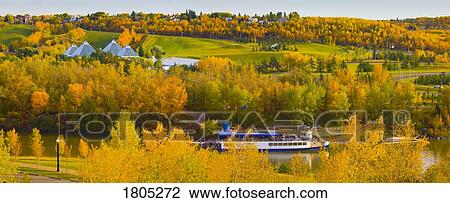 Edmonton's river valley with fall trees View Large Photo Image Stock Image - Edmonton's river valley with fall trees. Fotosearch