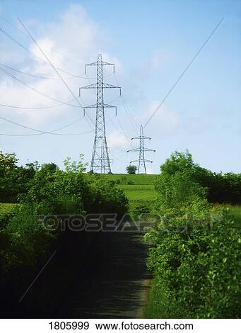 Energy, Electricity, Pylons View Large Photo Image Stock Photo - Energy, Electricity, Pylons. Fotosearch