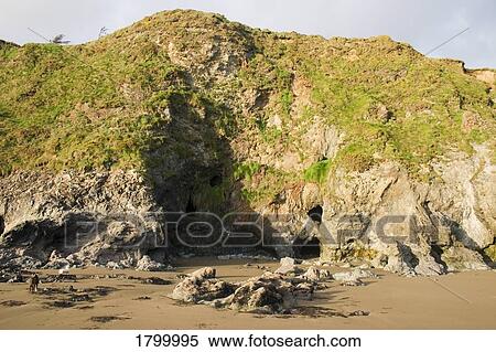 Exploratory Mining Galleries in Rocks, Lady's Cove, Copper Coast, Co Waterford, Ireland View Large Photo Image Stock Photography - Exploratory Mining Galleries in Rocks, Lady's Cove, Copper Coast, Co Waterford, Ireland. Fotosearch