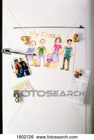 Stock Photograph - Family fridge. Fotosearch