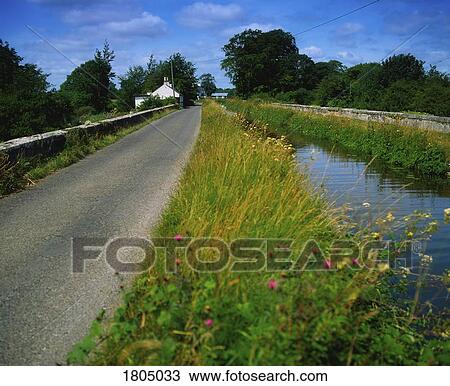 Stock Image - Grand Canal, Leinster Aquaduct, Over the, River Liffey, County Kildare, Ireland. Fotosearch