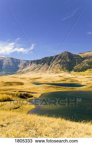 Grassland, lakes and mountains in Waterton Lakes Park View Large Photo Image Stock Image - Grassland, lakes and mountains in Waterton Lakes Park . Fotosearch