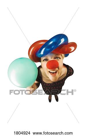 High angle view of a clown with balloons View Large Photo Image Picture - High angle view of a clown with balloons. Fotosearch