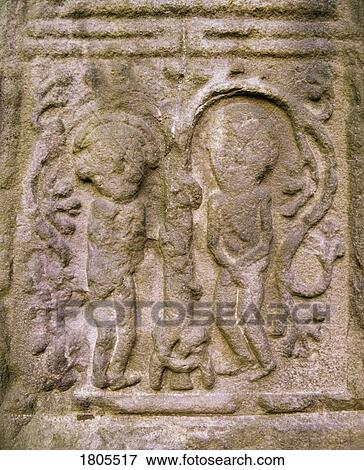 High Cross, Carving of Adam and Eve, Kells, Co Meath, Ireland View Large Photo Image Stock Photo - High Cross, Carving of Adam and Eve, Kells, Co Meath, Ireland. Fotosearch
