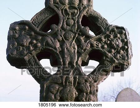 Stock Photograph - High Cross - South Cross, Cross of St. Patrick & St. Columba, Kells, Co Meath, Ireland. Fotosearch