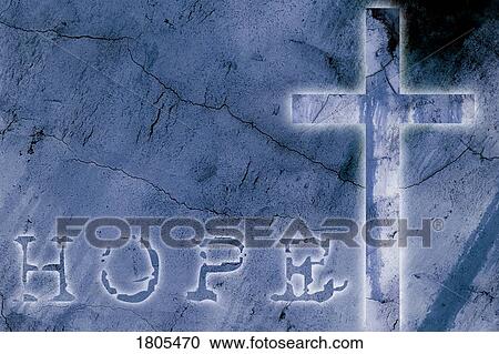 Stock Image - Image of a cross with the word 'hope'. Fotosearch