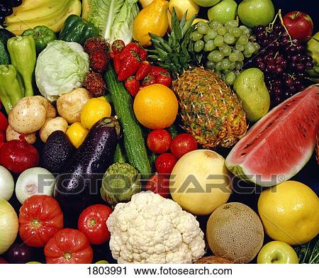 Mixed fruits and vegetables View Large Photo Image Stock Image - Mixed fruits and vegetables. Fotosearch