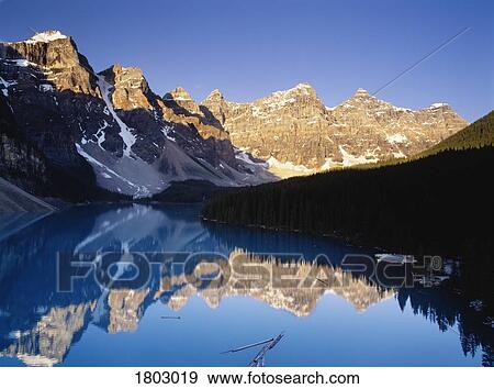 Stock Photo - Moraine Lake in Banff National Park, Alberta. Fotosearch