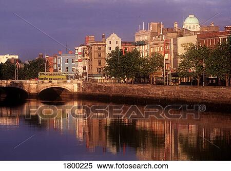 Stock Photography - O'Connell Bridge crossing the River Liffey in Dublin, Ireland. Fotosearch