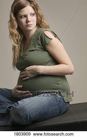 Stock Photo - Pregnant woman. Fotosearch