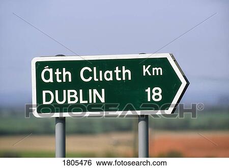 Stock Photograph - Road Signs, Signpost, Ireland. Fotosearch