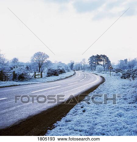 Stock Image - Roadway in Ireland. Fotosearch