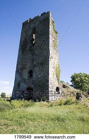 Stock Photo - Ruined Castle, Clonea, Near Croaghaun Mountain, Co Waterford, Ireland. Fotosearch
