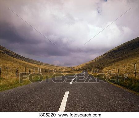 Stock Image - Rural Road, Near Spelga Reservoir, Co Dublin, Ireland. Fotosearch