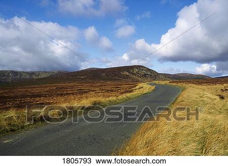 Stock Image - Rural Roads, Wicklow Mountains, Ireland. Fotosearch
