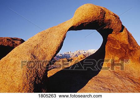 Stock Image - Sandstone arch at Alabama hills in Eastern Sierra . Fotosearch
