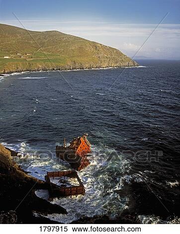 Stock Photography - Shipwreck of the Betelgeuse in the Dingle Peninsula, Ireland. Fotosearch