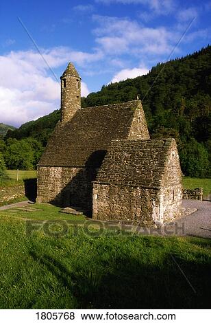 Stock Photo - St. Kevin's Kitchen, Glendalough, Co Wicklow, Ireland. Fotosearch