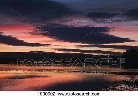 Stock Image - Sunset over Dungarvan, Co Waterford, Ireland. Fotosearch
