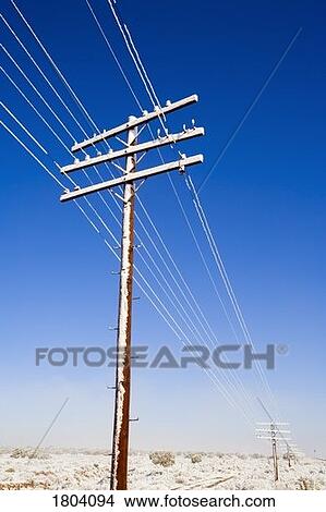 Telephone wires in the winter View Large Photo Image Picture - Telephone wires in the winter. Fotosearch