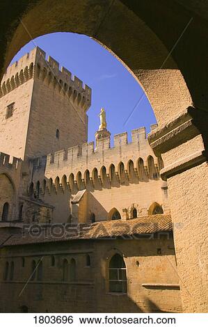The Papal Palace in Avignon, Vaucluse, France, Europe View Large Photo Image Stock Photograph - The Papal Palace in Avignon, Vaucluse, France, Europe . Fotosearch