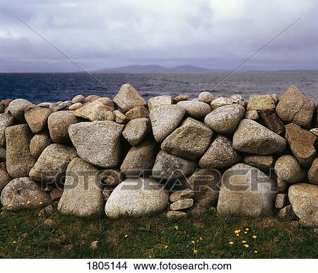 Traditional Farming, Traditional Stone Walls, Near Cleggan, Co Galway, Ireland View Large Photo Image Picture - Traditional Farming, Traditional Stone Walls, Near Cleggan, Co Galway, Ireland . Fotosearch