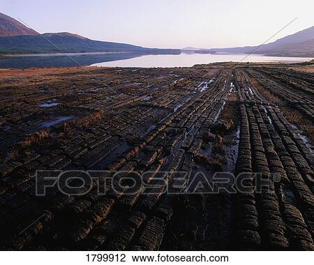 Turf Drying at Lough Inagh, Co Galway, Ireland View Large Photo Image Stock Image - Turf Drying at Lough Inagh, Co Galway, Ireland. Fotosearch