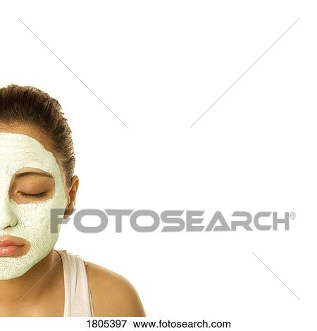 Woman with facial mask View Large Photo Image Stock Photo - Woman with facial mask. Fotosearch