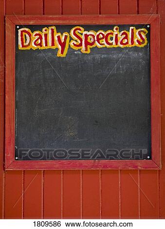 Stock Photograph - A chalkboard sign. Fotosearch