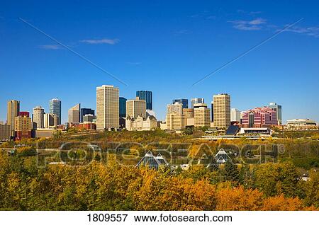 Autumn city skyline of Edmonton, Alberta View Large Photo Image Stock Photo - Autumn city skyline of Edmonton, Alberta . Fotosearch