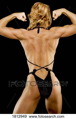 Back view of a female bodybuilder View Large Photo Image Stock Photo - Back view of a female bodybuilder. Fotosearch