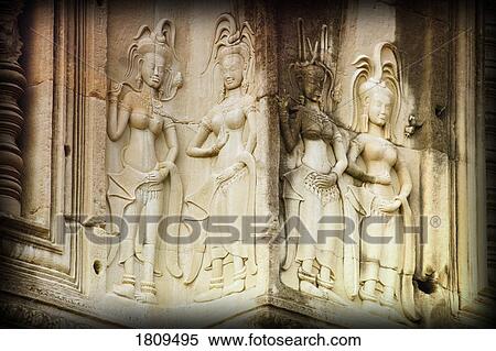 Bas-reliefs of Hindu myths at Angkor Wat, Angkor, Cambodia View Large Photo Image Stock Photography - Bas-reliefs of Hindu myths at Angkor Wat, Angkor, Cambodia . Fotosearch