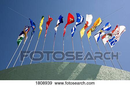 Stock Photo - Canadian provincial and territorial flags. Fotosearch