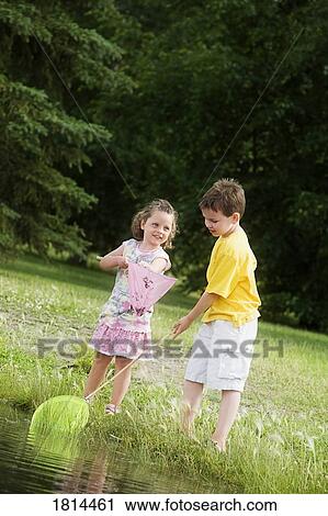 Children with fishing nets View Large Photo Image Stock Image - Children with fishing nets. Fotosearch