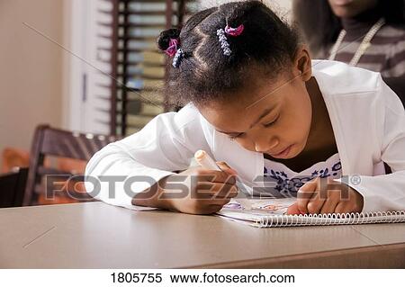 Stock Photography - Girl drawing. Fotosearch