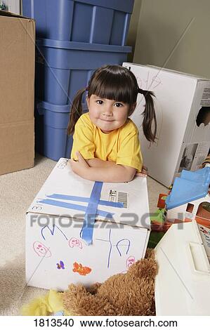 Girl with box View Large Photo Image Stock Image - Girl with box. Fotosearch
