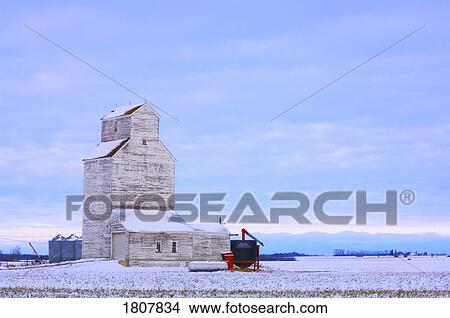 Grain elevator in early winter  View Large Photo Image Picture - Grain elevator in early winter . Fotosearch
