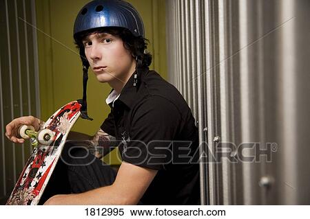 Guy with skateboard View Large Photo Image Stock Photography - Guy with skateboard. Fotosearch