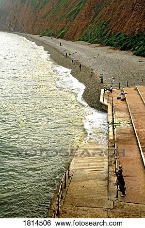 Stock Photograph - High angle view of a people at sea. Fotosearch