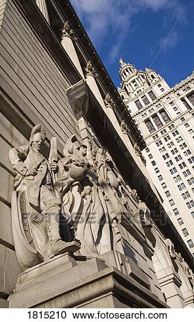 Municipal Building with statues, Lower Manhattan, New York City, New York, USA View Large Photo Image Stock Image - Municipal Building with statues, Lower Manhattan, New York City, New York, USA . Fotosearch