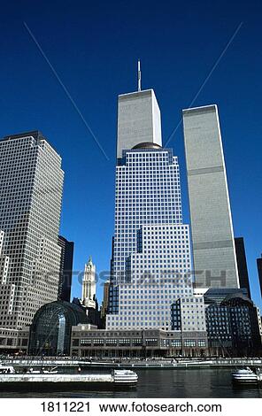 Stock Image - New York City's Financial District and the World Trade Center, USA. Fotosearch