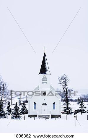 Old fashioned steeple church in winter View Large Photo Image Stock Image - Old fashioned steeple church in winter. Fotosearch