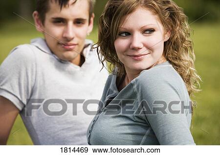 Stock Photo - Portrait of a couple smiling. Fotosearch