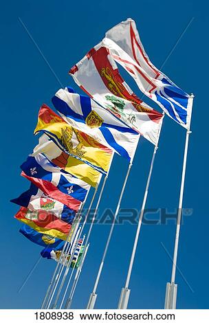 Stock Photo - Provincial and territorial flags of Canada. Fotosearch